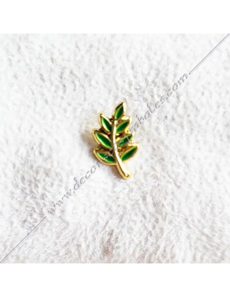 PIN001E-epinglettes-pins-maconniques-acacia-feuilles-verts-symboles-maitres-decors-cadeaux-accessoires-fm