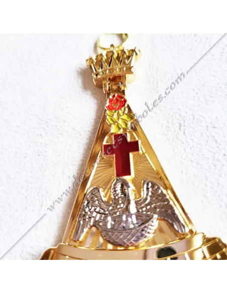 Articulated maconic jewel Prince Pink-Cross 4th Order of French Rite