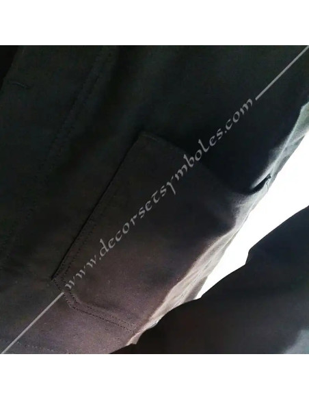 VCH110-bourgerons-vest-short-blouses-masonic-carpenters-crepe-black-fm-go-godf-groussier