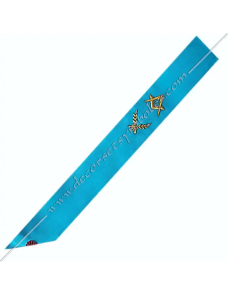 BRF004B-sahes-harnesses-masters-ribbons-scarfs-masonic-masters-rites-french-groussier-square-compass-acacia-fm