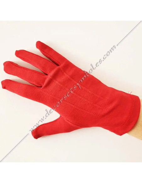 GCB110-gloves-cottons-lycras-masonic-red-18th-degrees-aasr-accessories-3-ribs-fm-seams-articles