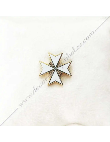 PIN014-croix-malte-blanc-pins-epinglettes-maconniques-cadeaux-30e-degres-reaa-chevaliers-kadosh-fm