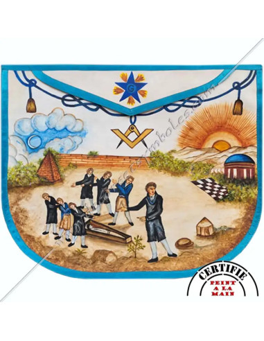 TPE010B-masonic-hand-painted-historical-french-groussier-mozart-personalized-gift-fm-aprons-shops
