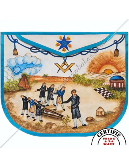 TPE010B-masonic-hand-painted-historical-french-groussier-mozart-personalized-gift-fm-aprons-shops