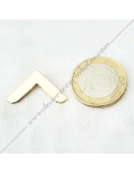 Pin's ou epinglette maconnique equerre venerable or