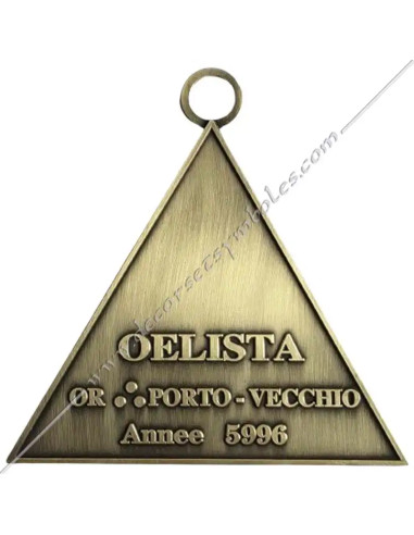 Bronze-coloured Masonic medal Oelista Lodge, made from photos provided