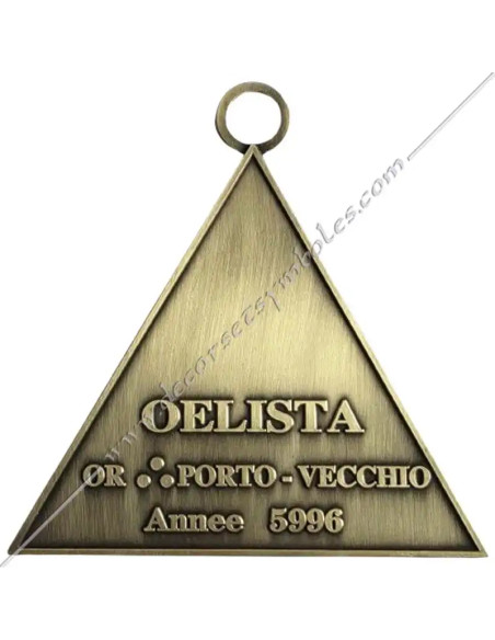 Bronze-coloured Masonic medal Oelista Lodge, made from photos provided
