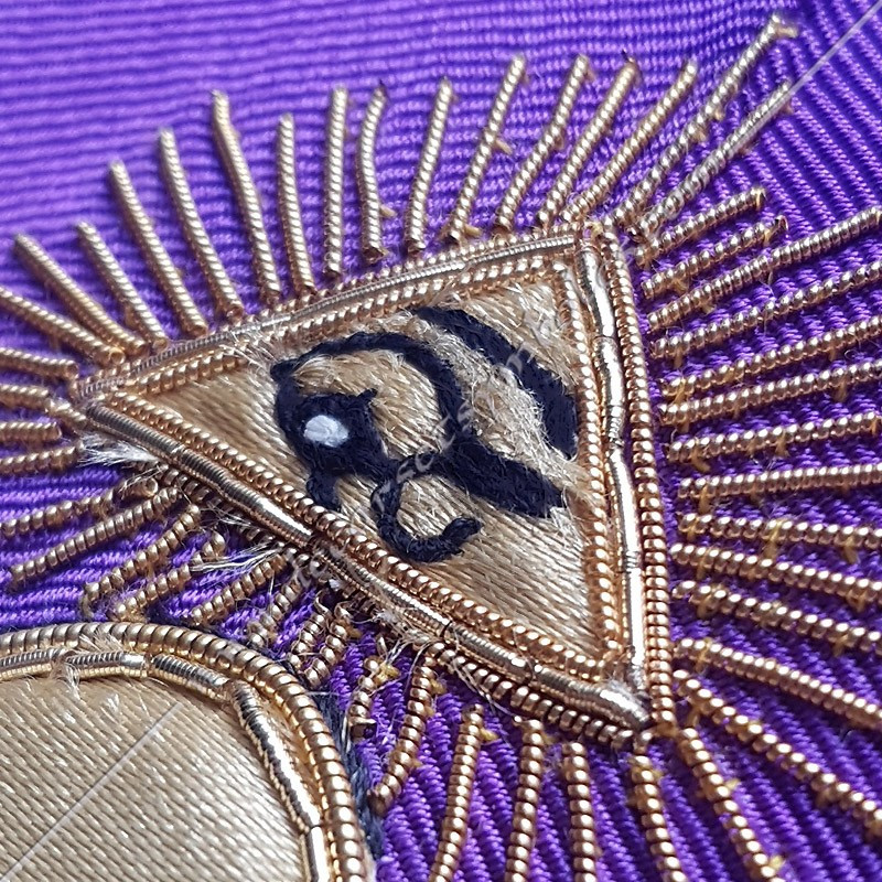 Tablier maconnique de compagnon en simili cuir. Decors franc-maconnerie, gants, accessoires, cadeaux, fm, coiffes