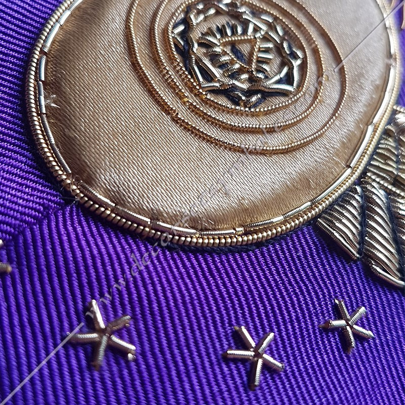 Tablier maconnique de compagnon en simili cuir. Decors franc-maconnerie, gants, accessoires, cadeaux, fm, coiffes