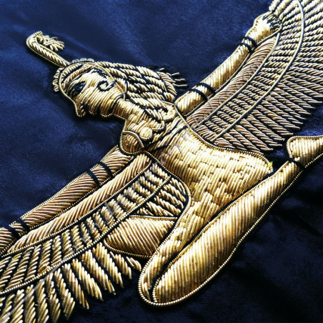 Tablier maconnique ICTO, Illustre Chevalier de la Toisob d'Or du GOE, Grand Ordre Egyptien, Memphis. Decors de franc-maconnerie,