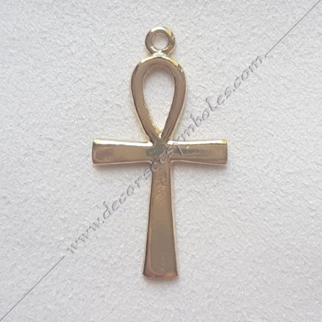 FGK640- pendentif croix d'Ankh, bijou maconnique doré, décors et cadeaux de franc maconnerie, symboles et signes FM
