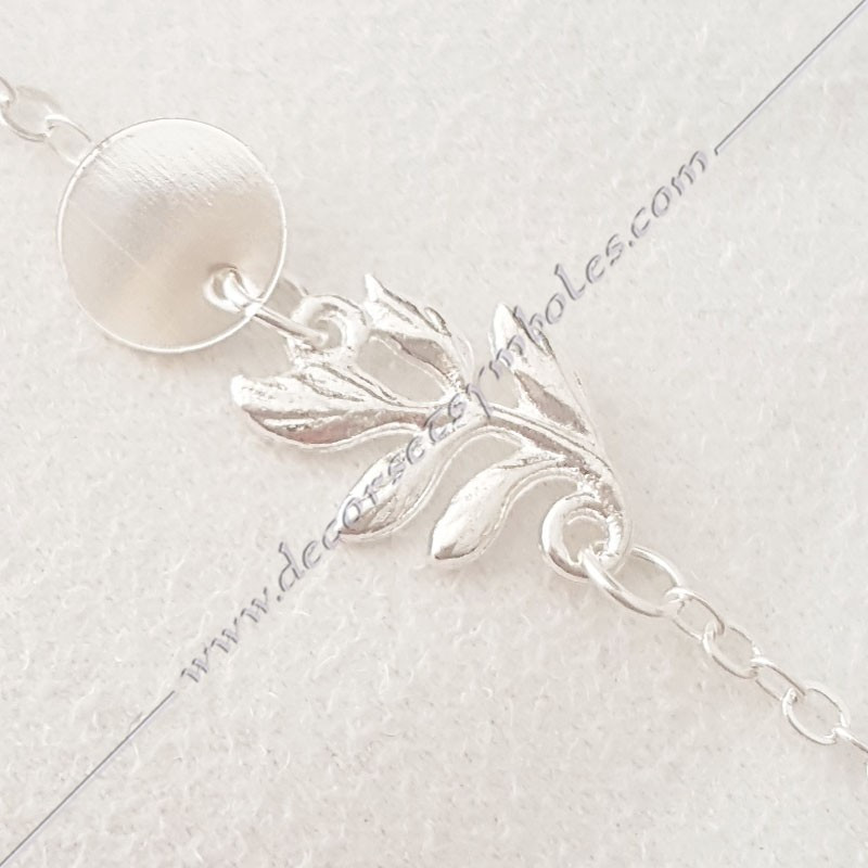 Masonic bracelet fine chain gold plated acacia leaf symbol