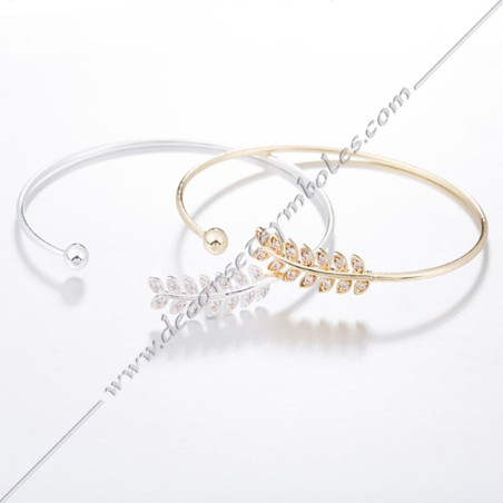 Masonic bracelet in yellow or white gold-plated steel with rhinestones