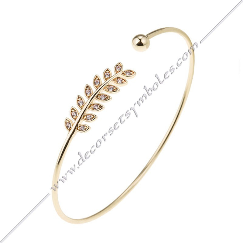 Masonic bracelet in yellow or white gold-plated steel with rhinestones