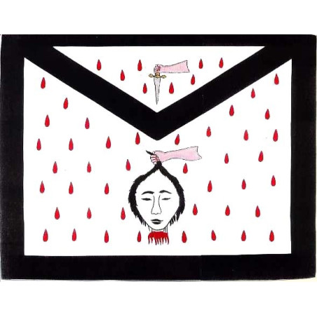 Masonic apron of the 9th degree of the Memphis Misraim Rite hand embroidered