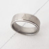 Masonic ring in chrome steel with square, compass and G symbols