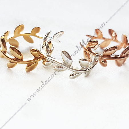 BFM070- bagues-maconniques-bijoux-loges-or-cadeaux-femmes-franc-maconnerie- feuille-branche-acacia-mode