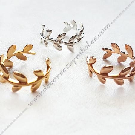 Adjustable brass ring gilded in fine yellow, pink or silver gold