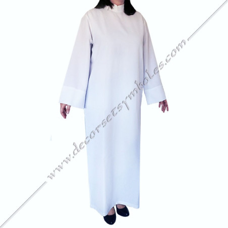 Memphis Misraim white masonic robe wrinkle-free microfibre fabric