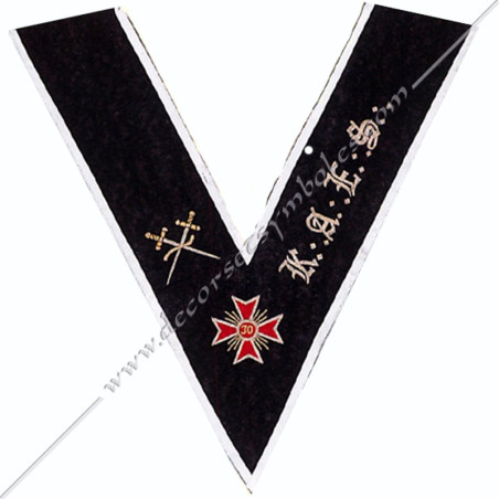 KAES masonic collar of the 30th degree of the Memphis Misraim Rite with embroidery