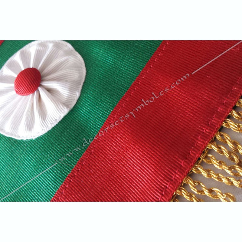 Masonic apron of MESA of RER in imitation leather with gold fringes