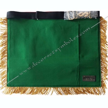 Masonic apron of MESA of RER in imitation leather with gold fringes