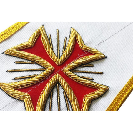 RER Masonic sash with embroidered Templar cross Gold