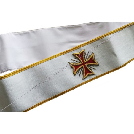 RER Masonic sash with embroidered Templar cross Gold