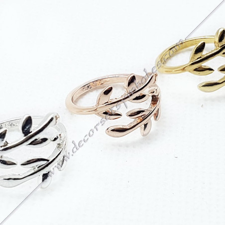 Adjustable masonic ring for women in fine yellow, pink or white gold