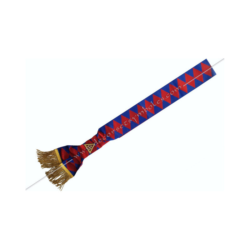 Masonic sash of Principal of the Royal Ark with embroidered symbol