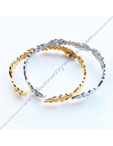MSC310-bracelets-maconniques-ajustables-couronne-acacia-bijoux-femmes-cadeaux-jonc-noel-decors-symboles-art-royal-fm