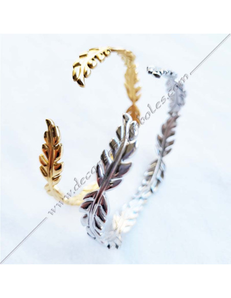 MSC310-bracelets-maconniques-ajustables-couronne-acacia-bijoux-femmes-cadeaux-jonc-noel-decors-symboles-art-fm-royal