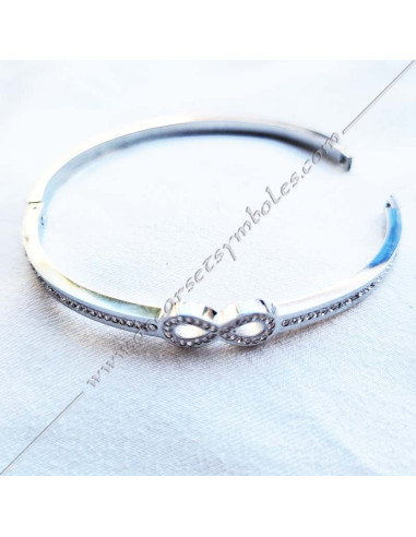 Lake of Love symbol masonic bracelet gilded gold or silver with strass