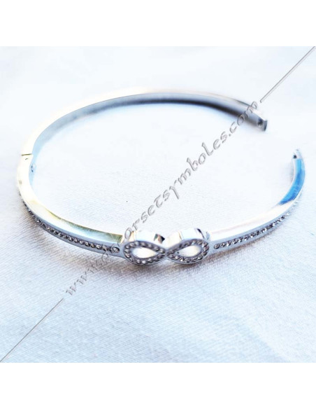 Lake of Love symbol masonic bracelet gilded gold or silver with strass