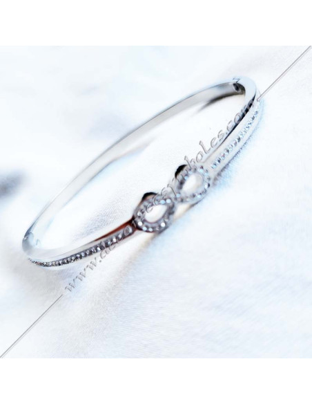 Lake of Love symbol masonic bracelet gilded gold or silver with strass