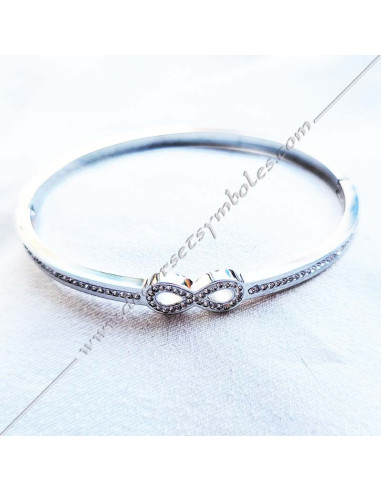 Lake of Love symbol masonic bracelet gilded gold or silver with strass