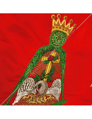 Entirely hand-embroidered Masonic banner of the 18th degree of AASR