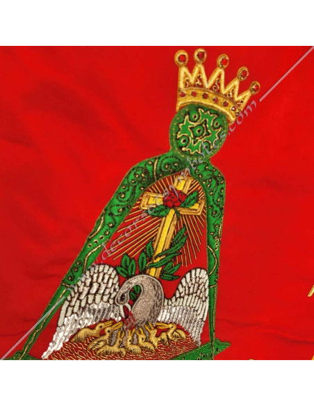 Entirely hand-embroidered Masonic banner of the 18th degree of AASR