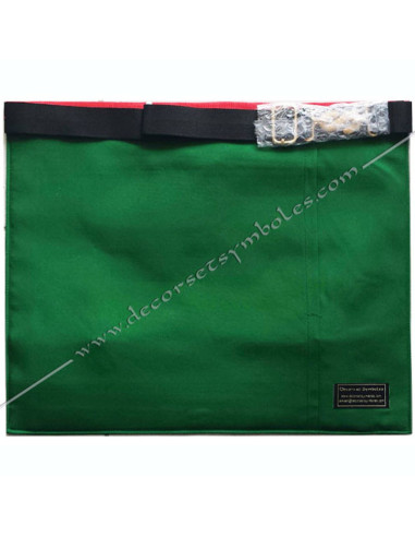 MESA RER Masonic apron with white rosette and red button