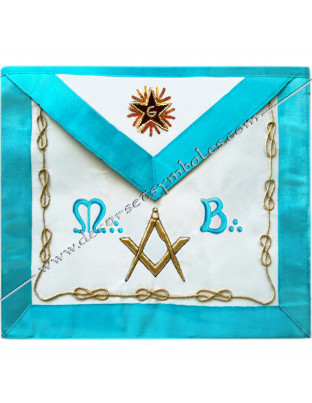 Hand-embroidered Master Masonic apron of the French Groussier Rite