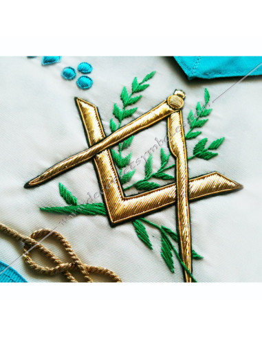 TRF314B-masonic-aprons-master-rite-french-groussier-rituals-lodges-acacia-branches-decorations-symbols-fm-accessories-tools
