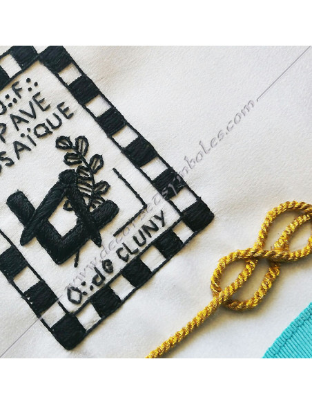 TRF370B-masonic-aprons-worshipful-master-french-groussier-rite-decorations-symbols-rf-rituals-lodges-tools-fm-accessories