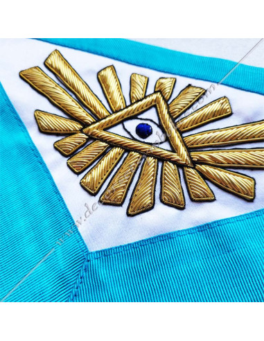 TRF012B-masonic-aprons-master-rite-french-groussier-rf-decorations-symbols-acacia-square-compass-mallet-fm-sword