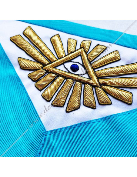 TRF012B-masonic-aprons-master-rite-french-groussier-rf-decorations-symbols-acacia-square-compass-mallet-fm-sword