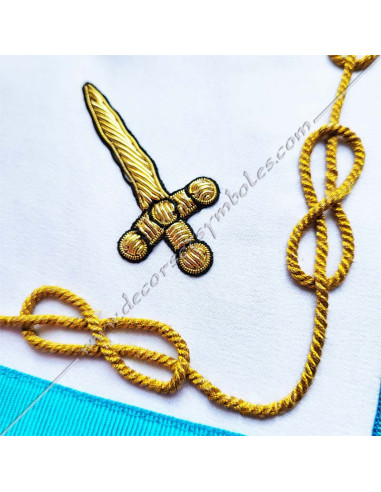 TRF012B-masonic-aprons-master-rite-french-groussier-rf-decorations-symbolsfm-acacia-square-compass-mallet-sword