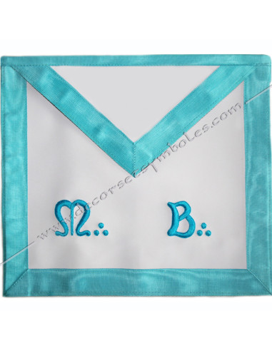 Master Masonic apron of the Groussier French Rite with M and B