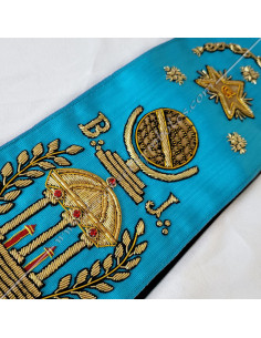 BRF046B-cordons-rubans-maconniques-maitres-rite-francais-groussier-decors-symboles-cadeaux-outils-accessoires-fm 2
