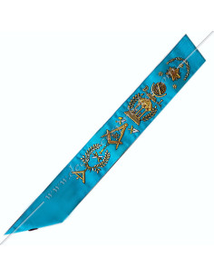 BRF046B-cordons-rubans-maconniques-maitres-rite-francais-groussier-decors-symboles-cadeaux-outils-accessoires-fm