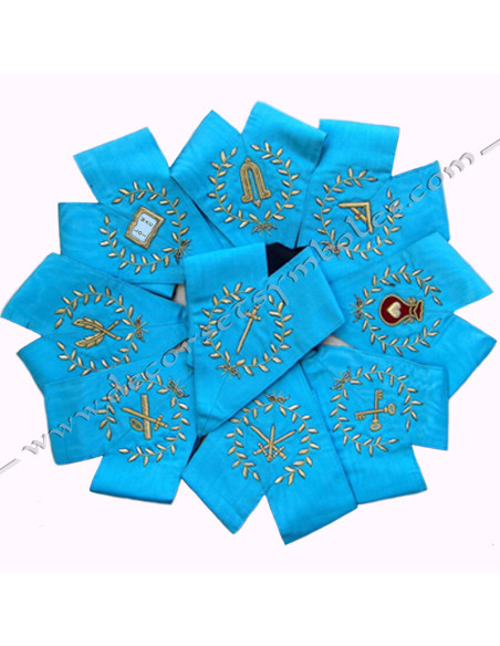 ENSRF209-officers-sets-packs-10-collars-masonic-pack-rite-groussier-french-crowns-acacia-gloves-fm