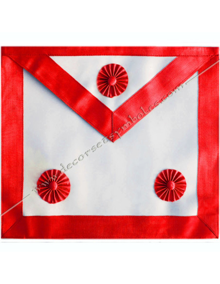TRA020R-reaa-tabliers-3-cocardes-maitres-rosettes-ancien-accepte-rosaces-rouges-signes-bijoux-or-argent-fm